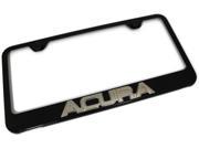 Acura 3D Chrome on Black Frame Metal Black Gloss License Plate Frame LF.ACU.CB