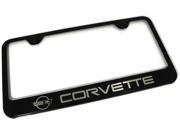 Chevrolet Corvette C4 Laser Etched Frame Black Gloss License Plate Frame LF.COV4.EB