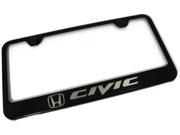 Honda Civic Laser Etched Frame Black Gloss License Plate Frame LF.CIV.EB