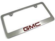 GMC RED Logo License Plate Frame Chrome Plated Brass Hand Painted Engraved 9034327