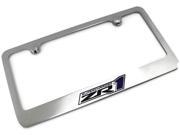 2009 ZR1 Logo License Plate Frame Chrome Plated Brass Hand Painted Engraved 9030858