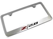 CHEVROLET Z28 Logo License Plate Frame Chrome Plated Brass Hand Painted Engraved 9030861