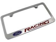 FORD RACING Logo License Plate Frame Chrome Plated Brass Hand Painted Engraved 9033195