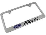 Focus Logo License Plate Frame Chrome Plated Brass Hand Painted Engraved 9033255