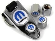 M Mopar White Wheel Air Tire Valve Caps Cover ABS Plastic w Key Chain Chrome