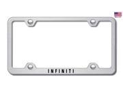 Nissan Infiniti License Plate Frame Laser Etched Stainless Steel Slim Design Satin LFW.INF.ES