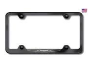Chrysler License Plate Frame Laser Etched Stainless Steel Slim Design Black Powder Coat LFW.CHRL.EB