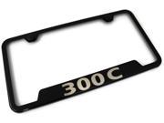 Chrysler 300c License Plate Frame Laser Etched Stainless Steel 4 Notch Black Powder Coat GF.30C.EB