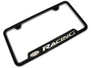 Ford Racing License Plate Frame Laser Etched Stainless Steel 4 Notch Black Powder Coat GF.FORR.EB