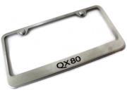 Infiniti QX80 License Plate Frame Laser Etched Stainless Steel Standard Bright Mirror Chrome LF.QX80.EC