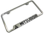Mitsubishi License Plate Frame Laser Etched Stainless Steel 4 Notch Bright Mirror Chrome GF.MIT.EC