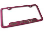 Ford License Plate Frame Laser Etched Stainless Steel 4 Notch Pink Powder Coat GF.FOR.EP