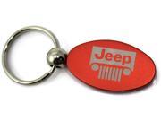 Jeep Grill Logo Anodize Aluminum Oval Key Chain Orange KC1340.JEEG.ORA