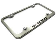 Ford License Plate Frame Laser Etched Stainless Steel Slim Design Bright Mirror Chrome LFW.FOR.EC