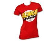 Big Bang Theory Bazinga Red Juniors Graphic Tee Shirt