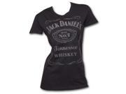 Jack Daniels Raised Logo Juniors T Shirt Black