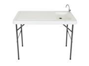 Folding Portable Fish Fillet Hunting Cutting Table with Sink Faucet New