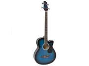 Electric Acoustic Bass Guitar Blue With Equalizer Solid Construction New