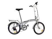 BestChoiceProducts SKY407 20 Shimano 6 Speed Folding Storage Bicycle Silver