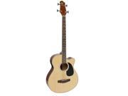 Electric Acoustic Bass Guitar Natural With Equalizer Solid Construction New