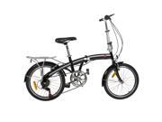 BestChoiceProducts SKY411 20 Shimano 6 Speed Folding Storage Bicycle Black