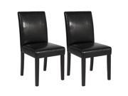 BCP Set of 2 Black Leather Dining Chairs Elegant Design Contemporary Furniture