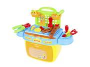 Kids Toy Tool Box Pretend Playset with Sound Lights Compact Portable