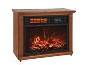 Large Room Infrared Quartz Electric Fireplace Heater Honey Oak Finish w Remote