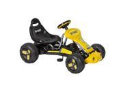 Go Kart 4 Wheel Kids Ride on Car Stealth Pedal Powered Outdoor Racer Blk Yellow