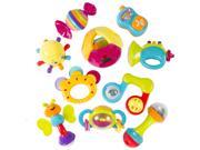 10 Piece Baby Rattle Toy Gift Set with Mirror Bells Instruments