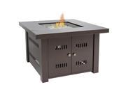 Gas Outdoor Fire Pit Table With Hammered Antique Bronze Finish With Cover