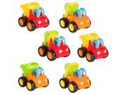 Set of 6 Push and Go Friction Powered Car Toys Cement Mixers Dump trucks