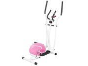 Best Choice Products Pink Magnetic Elliptical Trainer Fitness Space Saver Machine Cardio Workout Gym