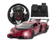 Best Choice Products 1 14 Scale RC Lamborghini Veneno Realistic Driving Gravity Sensor Remote Control Car Red