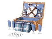 Best Choice Products 4 Person Wicker Picnic Basket W Cutlery Plates Glasses Tableware Blanket