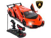 Best Choice Products 1 14 Scale RC Lamborghini Veneno Gravity Sensor Radio Remote Control Car Orange