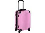 Best Choice Products 20 Hardshell Spinner Expandable Carry On Luggage Travel Bag Pink