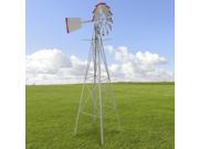 8 Windmill Ornamental Garden Weather Vane Weather Resistant Silver and Red