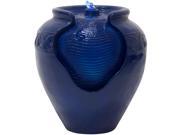 Best Choice Products Outdoor And Indoor Glazed Jar Fountain W Multicolor LED Light Blue