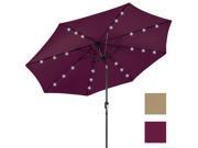 Best Choice Products 10 Deluxe Solar LED Lighted Patio Umbrella With Tilt Adjustment Burgundy