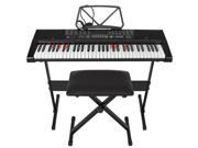 Best Choice Products Teaching Electronic Keyboard Set 61 Lighted Keys W Adjustable H Stand Stool Headphones