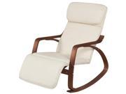 Best Choice Products Wood Recliner Rocking Chair W Adjustable Foot Rest White Espresso