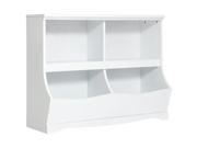 Best Choice Products Kids Bookcase Footboard Toy Storage White