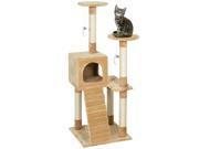 Best Choice Products Pet Play House 52 Cat Tree Scratcher Condo Furniture Beige