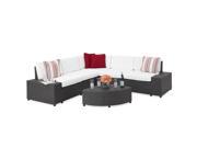 Best Choice Products 6-Piece Wicker Sectional Sofa Set w/ 5 Seats, Corner Coffee Table, Padded Cushions - Gray