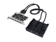 SEDNA PCI Express USB 3.0 7 Port Adapter 5E2I with 3.5 Front Panel