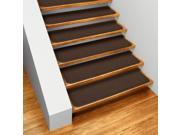 Set of 12 Skid resistant Carpet Stair Treads Chocolate Brown 9 In. X 36 In.