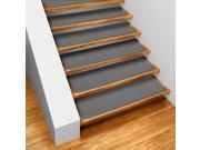 Set of 15 Skid resistant Carpet Stair Treads Gray 8 In. X 27 In.