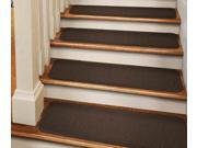 Set of 15 Tape Down Carpet Stair Treads Chocolate Brown 9 In. X 36 In.