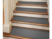 Set of 15 Tape Down Carpet Stair Treads Gray 8 In. X 23.5 In.